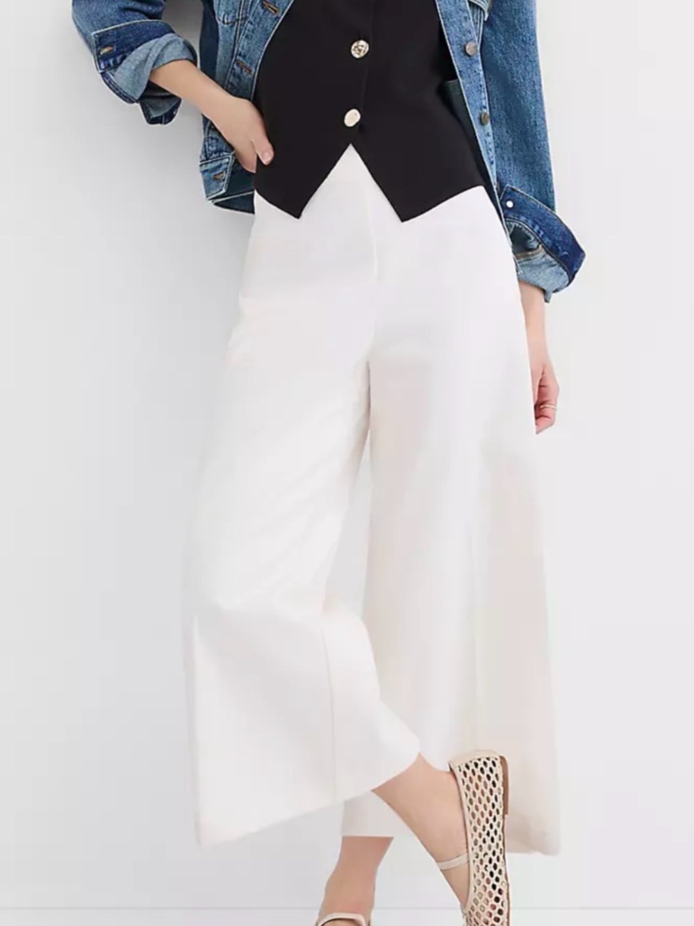 LOFT Black Wide-Leg High-Rise Palazzo Pants